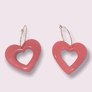 Pink Heart Earrings